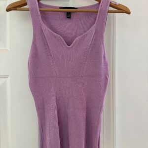 White House Black Market WHBM Lavender Sweater Tank Top Small S with bra straps